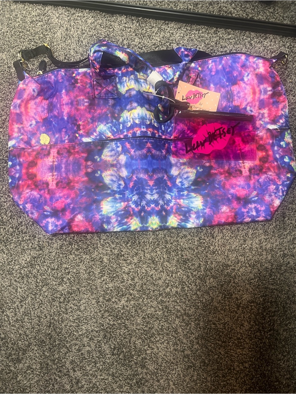 Luv Betsey Multicolor Tie-Dye Travel Weekender Bag - Purple & Pink